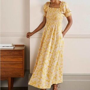 Boden Smocked Bodice Midi Dress